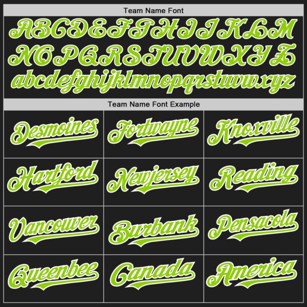 Custom Black Neon Green-White Authentic Baseball Jersey - Image 4