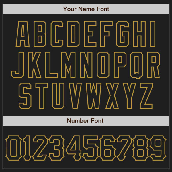 Custom Black Old Gold Pinstripe Old Gold Authentic Baseball Jersey - Image 5