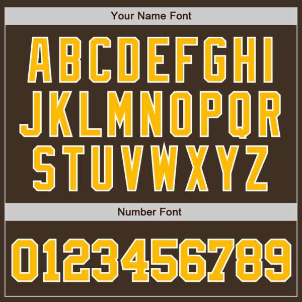 Custom Brown Gold-White Authentic Baseball Jersey - Image 5
