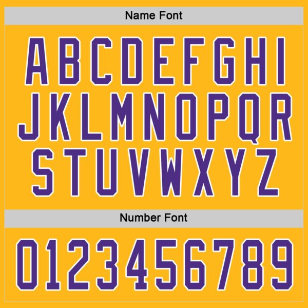 Custom Gold Purple-White Hockey Jersey - Image 4