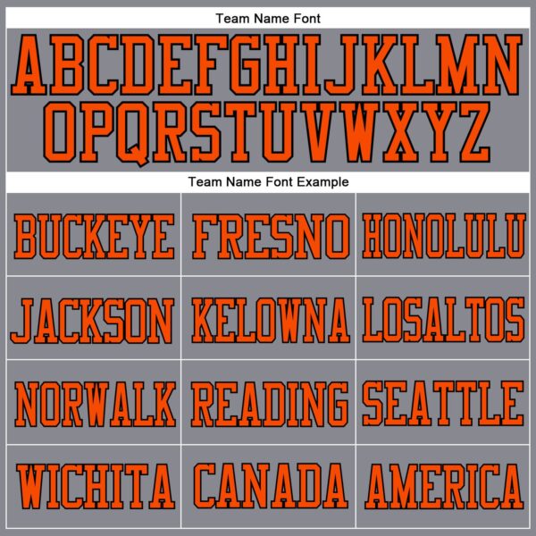 Custom Gray Orange-Black Mesh Authentic Football Jersey - Image 3