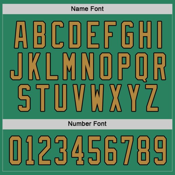 Custom Kelly Green Old Gold-Black Hockey Jersey - Image 4